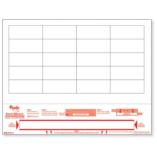 Pdc Healthcare Laser Wristbands WBLXTE-9 - 1000.0 Each