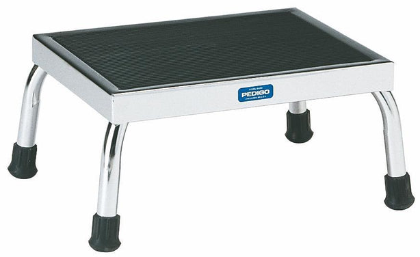 PEDIGO Footstools Chrome Step Stool, 300 lb. Capacity, 12" x 16" x 8.25" - P-10 - 1 Each
