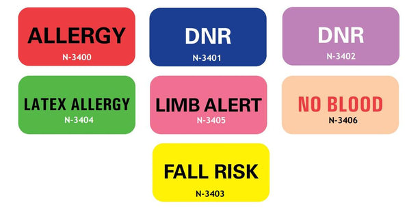 Pdc Healthcare Ident-Alert Wristbands / Chart Labels N-5-11 - - MDL-PFTN511