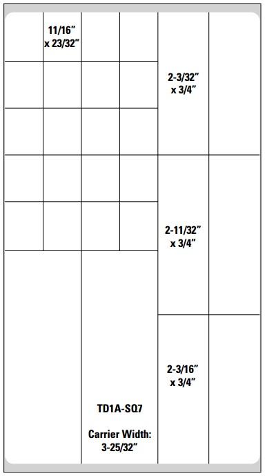PDC Healthcare Direct Thermal Labels - TD1A-SQ7 - 8 Roll - MDL-PFTTD1ASQ7