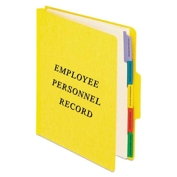 Esselte Pendaflex Vertical Personnel 1/3 Tab Letter-Sized File Folder with 5 Dividers - SER-1-YEL - 1 Each