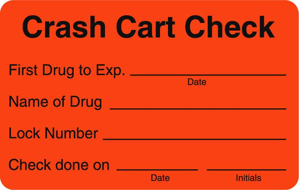Centurion Crash Cart Check Labels - PHL563 - 1 Roll - MDL-PHL563