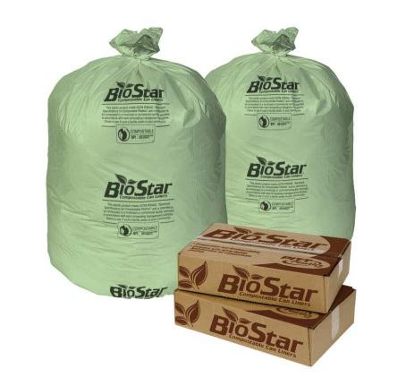 Biostar Compostable Can Liners - BS33G - 100 Each - MDL-PITBS33G