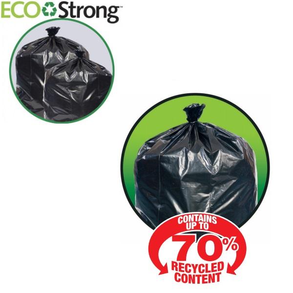 Inteplast VEC333912K Liner, 33" x 39", 1.2 Mil, Eco-Strong, 33 gal., Black - MDL-PITEC333912K - 150 Each