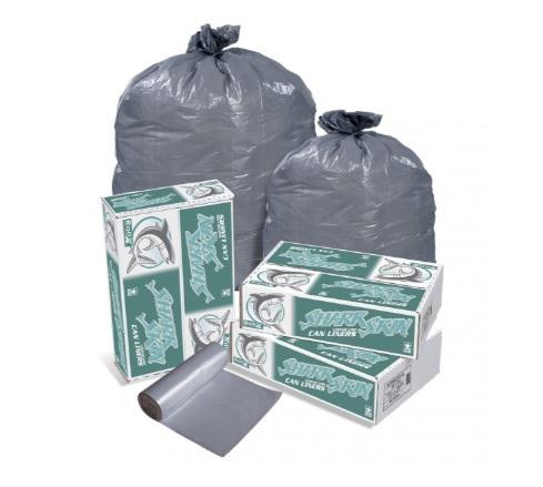Inteplast Shark Skin RX483XG Liner, 40" x 46", 1.1 Mil, 40-48 gal., Gray - MDL-PITRX483XG - 100 Each