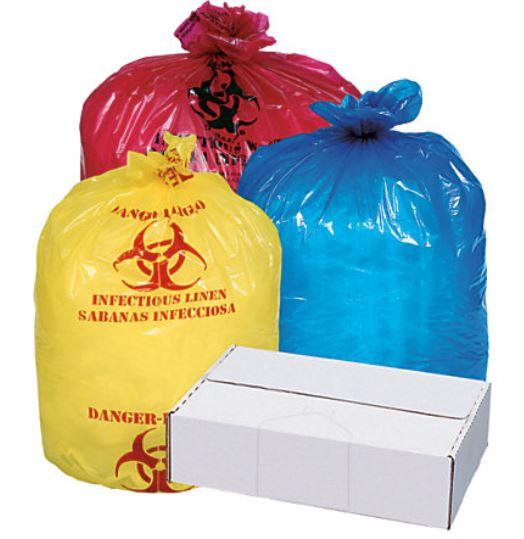 Infectious Linen Bag, Yellow, 44 gal., 38" x 46", Hdpe and Lldpe Laundry - VMR6912MY - 250 Each