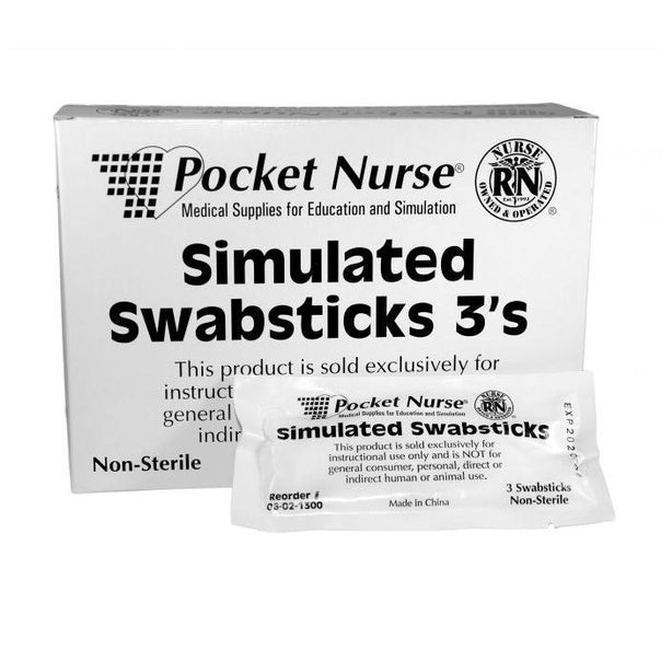 POCKETNURSE Simulated Swabsticks 05-02-1300 25 Pack - MDL-PKI05021300