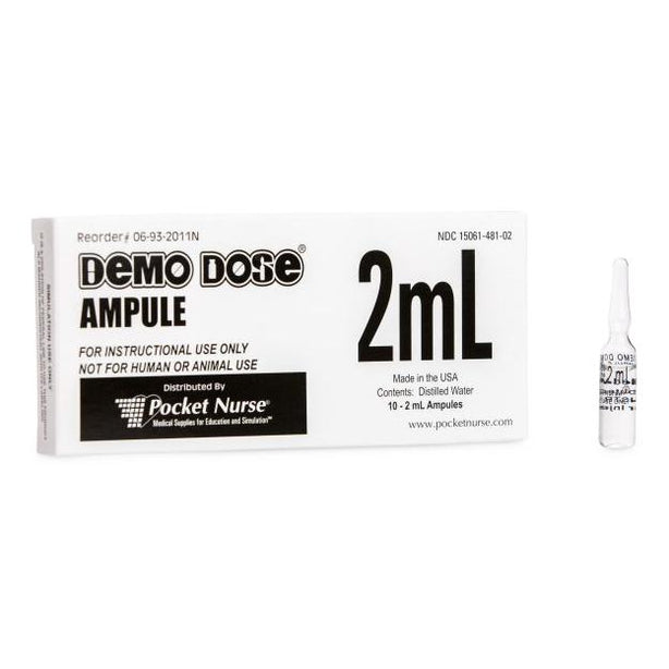 POCKETNURSE Demo Dose Clear Ampule 06-93-2011 10 Each - MDL-PKI06932011