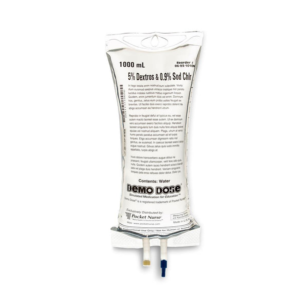 POCKETNURSE Demo Dose 5% Dextros IV Fluids 06-93-1010-1000ML 1 Each - MDL-PKI10101000ML