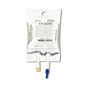 POCKETNURSE Demo Dose 0.9% Sodim Chlorid IV Fluids 06-93-1020-100ML 1 Each - MDL-PKI1020100ML