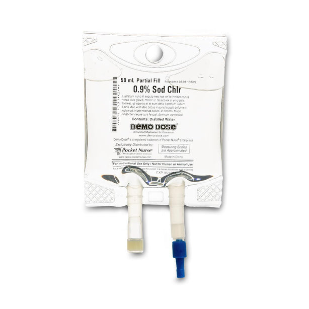 POCKETNURSE Demo Dose 0.9% Sodim Chlorid IV Fluids 06-93-1020-50ML 1 Each - MDL-PKI102050ML