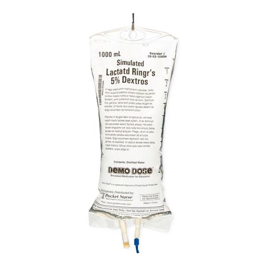 Pocketnurse Demo Dose Lactatd Ringr's 5% Dextros IV 06-93-1040-1000ML 1.0 Each-MDL-PKI10401000ML