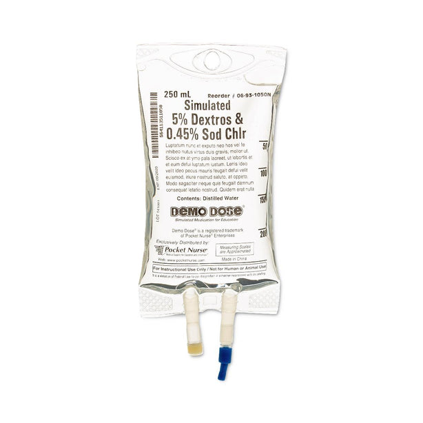 Pocketnurse Demo Dose 5% Dextrose and 0.45% NaCl IV Fluids 06-93-1050-250ML - 1.0 Each