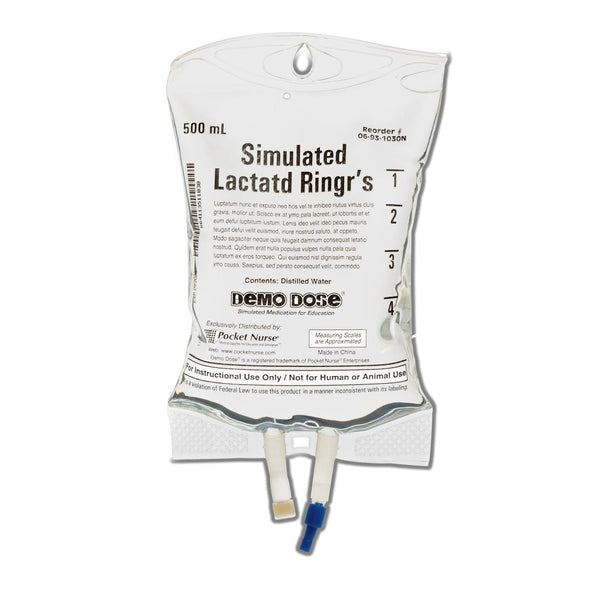 Pocketnurse Demo Dose Lactated Ringers IV Fluid 06-93-1030-500ML 1.0 Each-MDL-PKI31030500ML