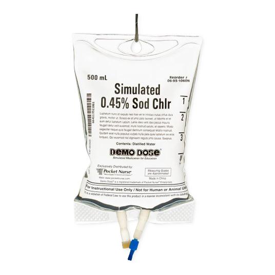 Demo Dose 0.45% NaCl IV Fluids - 06-93-1060-500ML - 1 Each - MDL-PKI31060500ML