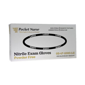 Pocketnurse Pocket Nurse Nitrile Exam Gloves 03-47-1000-LG - 100.0 Each