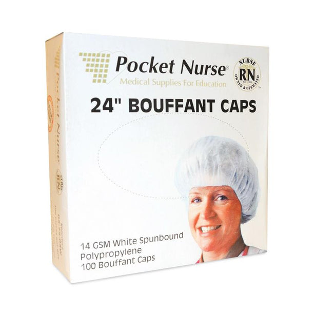 Pocketnurse Pocket Nurse Bouffant Caps 08-75-03-WH24IN - 100.0 Each