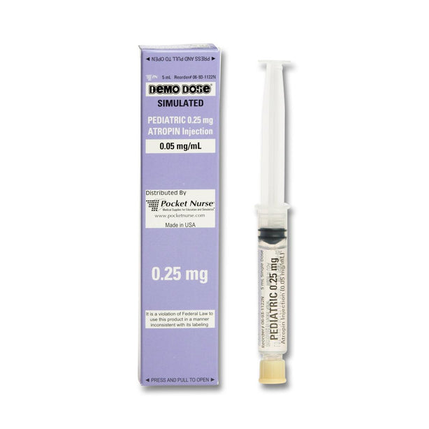 Pocketnurse Demo Dose Atropin Simulated Medication for Injection 06-93-1122 1.0 Each-MDL-PKI6931122
