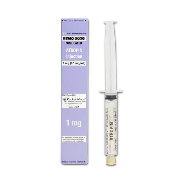 Pocketnurse Demo Dose Atropin Simulated Medication for Injection 06-93-1132 1.0 Each-MDL-PKI6931132