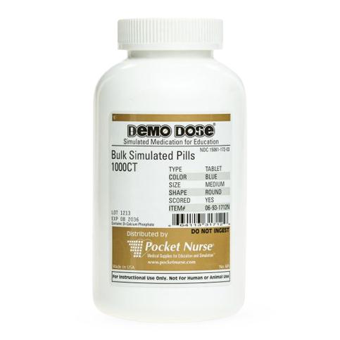 Pocketnurse Demo Dose Blue Medium Round Scored Tablets 06-93-1712 - 1.0 Each - MDL-PKI6931712