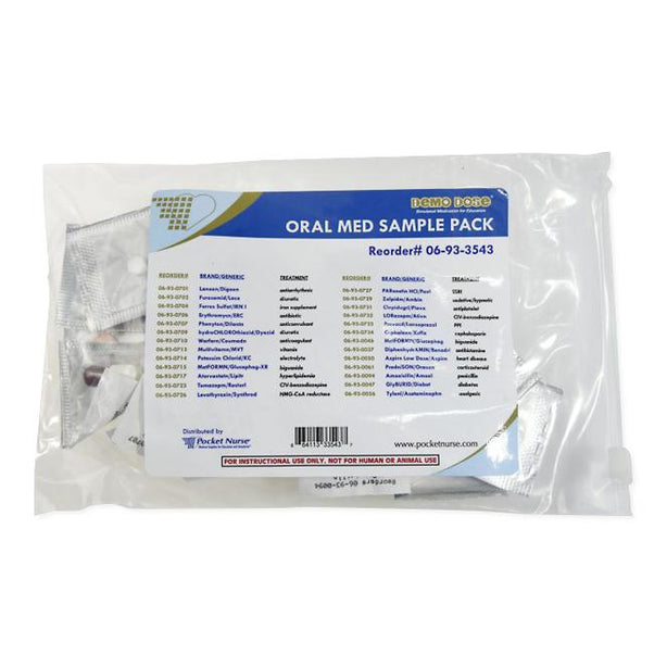 Pocketnurse Demo Dose Oral Foil Sample Pack 06-93-3543 1.0 Each-MDL-PKI6933543