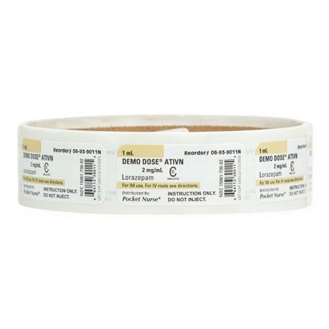 Pocketnurse Demo Dose LORazepm (Ativn) 06-93-9011 1.0 Each-MDL-PKI6939011