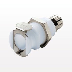 PLC Connector, Panel Mount Body, Non-Valved, Ferruleless - Fits 0.17 inch ID x 1/4 inch OD (0.17 inch x 0.25 inch, 4.32 mm x 6.35 mm) - PLC12004