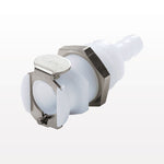 PLC Connector, Panel Mount Body, Non-Valved, Barbed - Fits 1/4 inch ID Tubing (0.25 inch, 6.35 mm) - PLC16004