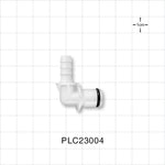 PLC Connector, Elbow Insert, Non-Valved, Barbed - Fits 1/4 inch ID Tubing (0.25 inch, 6.35 mm) - PLC23004