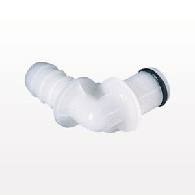 PLC Connector, Elbow Insert, Non-Valved, Barbed - Fits 3/8 inch ID Tubing (0.375 inch, 9.53 mm) - PLC23006