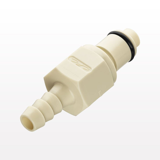 PLC12 Connector, Insert, Valved, Barbed - Fits 1/4 inch ID Tubing (0.25 inch, 6.35 mm) - PLCD2200412