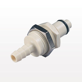 PLC12 Connector, Panel Mount Insert, Valved, Barbed - Fits 1/4 inch ID Tubing (0.25 inch, 6.35 mm) - PLCD4200412
