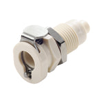 PMC12 Connector, Panel Mount Body, Non-Valved, Barbed - Fits 1/4 inch ID Tubing (0.25 inch, 6.35 mm) - PMC160412