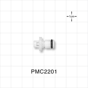 PMC Connector, Insert, Non-Valved, Barbed - Fits 1/16 inch ID Tubing (0.063 inch, 1.59 mm) - PMC2201
