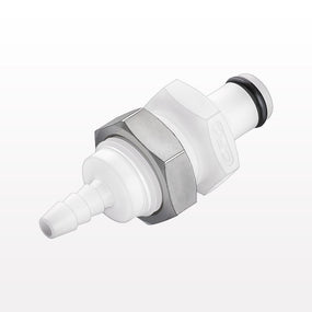 PMC Connector, Panel Mount Insert, Non-Valved, Barbed - Fits 1/8 inch ID Tubing (0.125 inch, 3.18 mm) - PMC4202