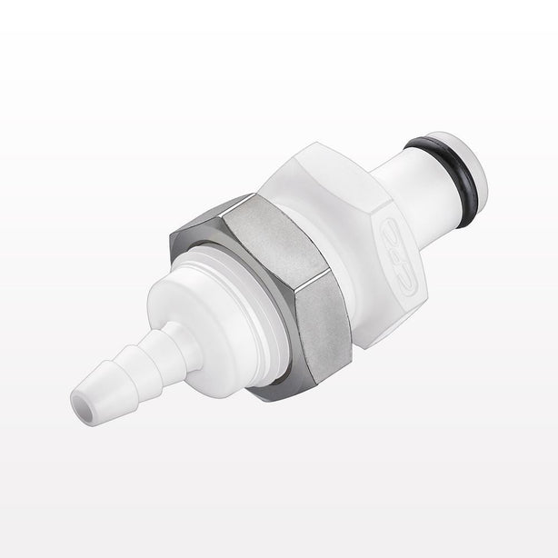 PMC Connector, Panel Mount Insert, Non-Valved, Barbed - Fits 1/8 inch ID Tubing (0.125 inch, 3.18 mm) - PMC4202
