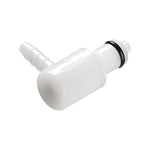 PMC Connector, Elbow Insert, Valved, Barbed - Fits 1/8 inch ID Tubing (0.125 inch, 3.18 mm) - PMCD2302