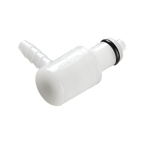 PMC Connector, Elbow Insert, Valved, Barbed - Fits 1/4 inch ID Tubing (0.25 inch, 6.35 mm) - PMCD2304