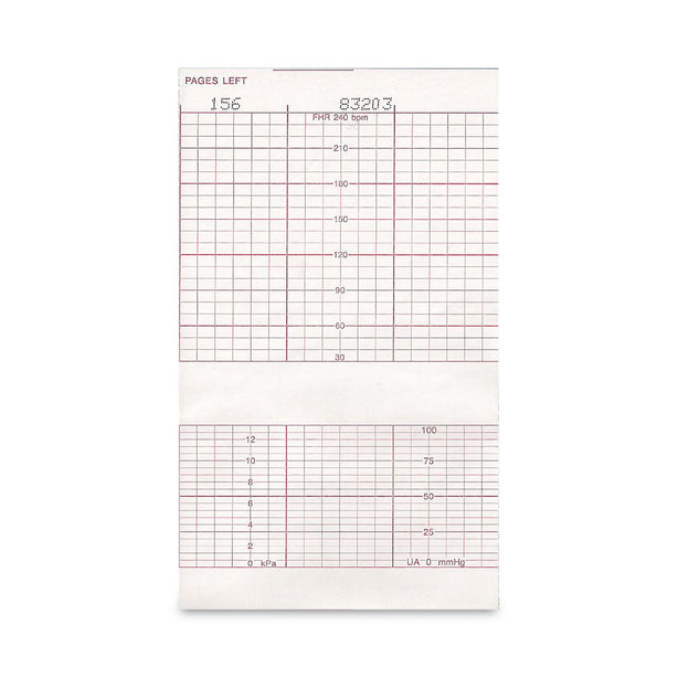 Print Media ECG / EKG Rolls and Sheets Novaplus Chart Paper, Fan Fold, 152 x 90 x 150, Red - V9607150 - 1 Each