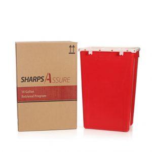 Post Medical w/Retrieval Program by Sharps Container Kit, 1 x 18 gal. Container, with 5 x 5 qt. Containers - PMEPMSA18GU