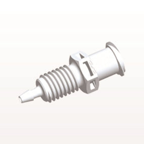 Panel Mount, Female Luer Lock, Barbed, White, 100/Bag - 1/4-28 UNF Thread; Fits 1/16 inch ID Tubing (0.063 inch, 1.59 mm) - PMLF2130