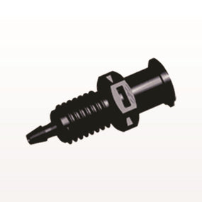 Panel Mount, Female Luer Lock, Barbed, Black, 100/Bag - 1/4-28 UNF Thread; Fits 1/16 inch ID Tubing (0.063 inch, 1.59 mm) - PMLF2131