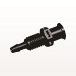 Panel Mount, Female Luer Lock, Barbed, Black, 100/Bag - 1/4-28 UNF Thread; Fits 3/32 inch ID Tubing (0.094 inch, 2.38 mm) - PMLF3131