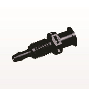 Panel Mount, Female Luer Lock, Barbed, Black, 100/Bag - 1/4-28 UNF Thread; Fits 3/32 inch ID Tubing (0.094 inch, 2.38 mm) - PMLF3131
