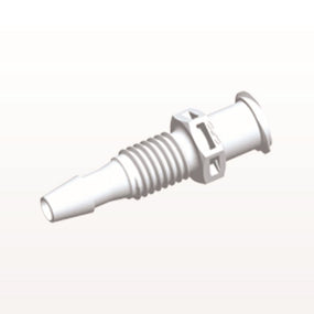 Panel Mount, Female Luer Lock, Barbed, White, 100/Bag - 1/4-28 UNF Thread; Fits 1/8 inch ID Tubing (0.125 inch, 3.18 mm) - PMLF4130