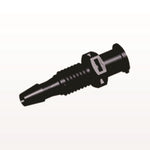 Panel Mount, Female Luer Lock, Barbed, Black, 100/Bag - 1/4-28 UNF Thread; Fits 1/8 inch ID Tubing (0.125 inch, 3.18 mm) - PMLF4131