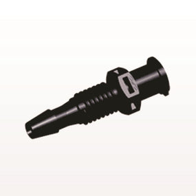 Panel Mount, Female Luer Lock, Barbed, Black, 100/Bag - 1/4-28 UNF Thread; Fits 1/8 inch ID Tubing (0.125 inch, 3.18 mm) - PMLF4131