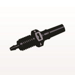 Male Luer Slip to Panel Mount with Barb, Black, 100/Bag - 1/4-28 UNF Thread; Fits 1/16 inch ID Tubing (0.063 inch, 1.59 mm) - PMLM2131