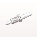 Male Luer Slip to Panel Mount with Barb, White, 100/Bag - 1/4-28 UNF Thread; Fits 3/32 inch ID Tubing (0.094 inch, 2.38 mm) - PMLM3130
