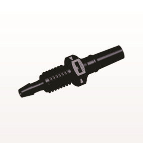 Male Luer Slip to Panel Mount with Barb, Black, 100/Bag - 1/4-28 UNF Thread; Fits 3/32 inch ID Tubing (0.094 inch, 2.38 mm) - PMLM3131